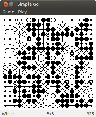 A screenshot of Simple Go showing the ear-reddening move